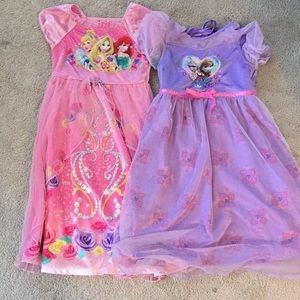 2 Disney girls size 4t princess nightgowns